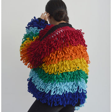 Rainbow Loopy Cardi