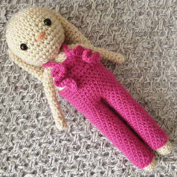 Sweet Bunny amigurumi doll lovey pacifier clip baby teether small baby children plush