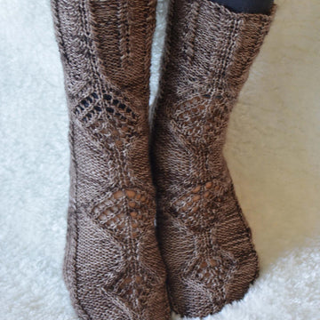 Cables and lace socks