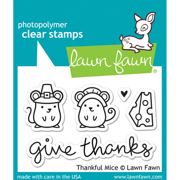 Lawn Fawn Clear Stamps 3"X2" - Thankful Mice
