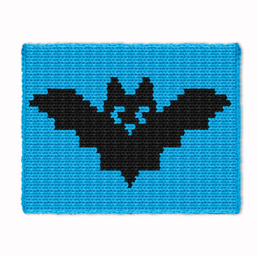 Halloween Bat - Chunky Blanket, Hand Finger Knitting Pattern - PDF Knit intarsia chart afghan