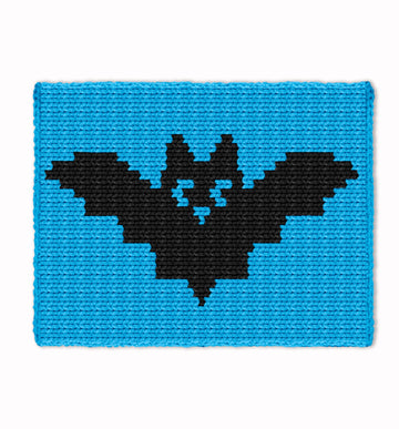 Halloween Bat - Chunky Blanket, Hand Finger Knitting Pattern - PDF Knit intarsia chart afghan