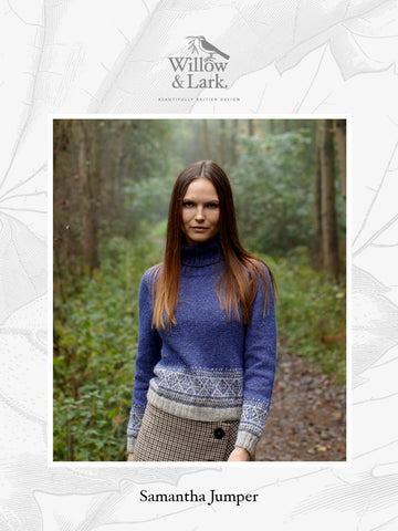 "Samantha Jumper" - Sweater Knitting Pattern For Women in Willow & Lark Woodland
